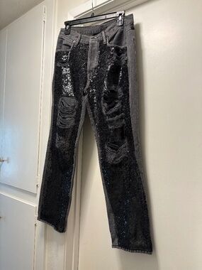 Frame “Basque Rips” sequin / destroyed jeans - size 28??